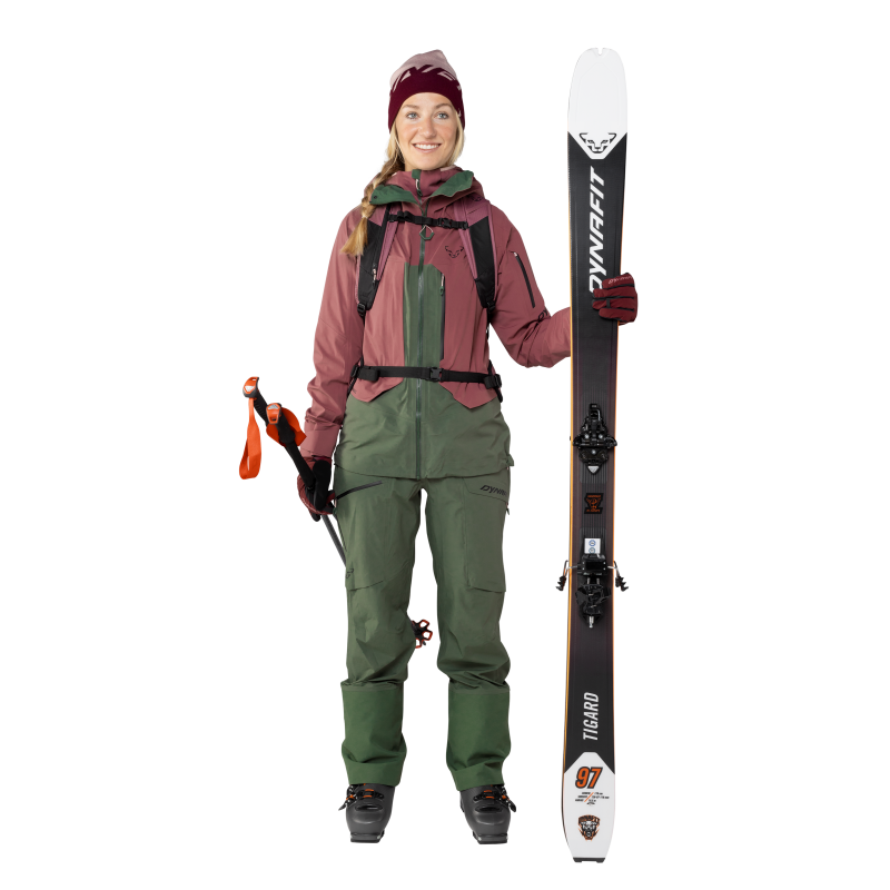 Dynafit Tigard 3L Stretch skalljakke Dame gammelrosa/grønn - Bilde 2