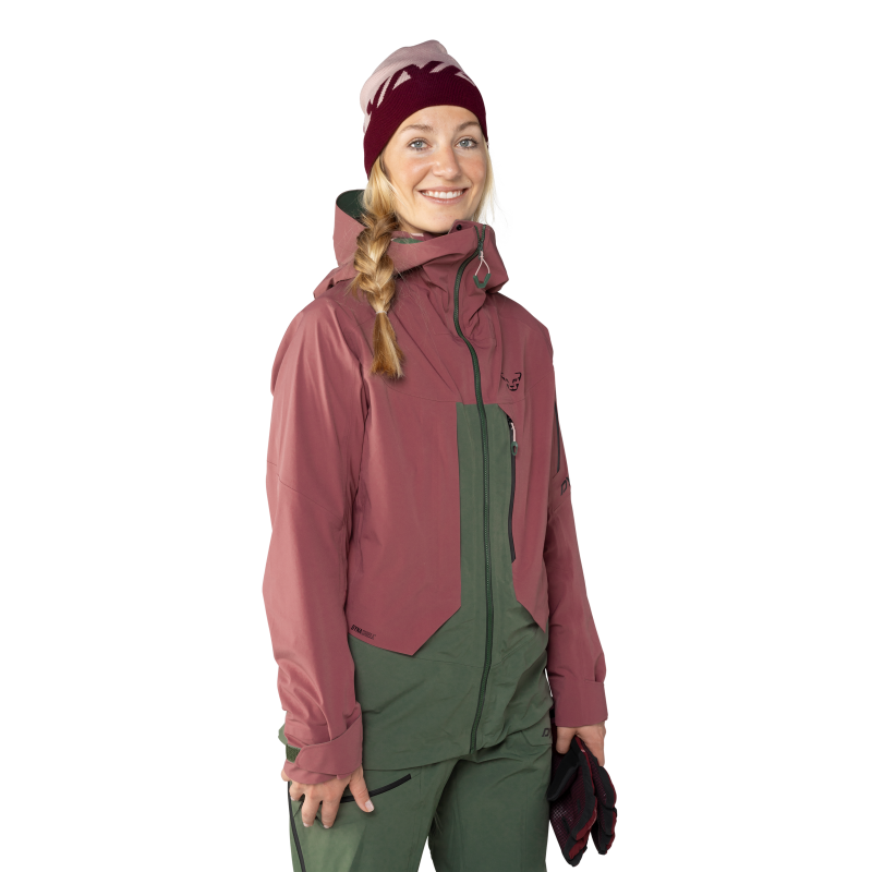 Dynafit Tigard 3L Stretch skalljakke Dame gammelrosa/grønn - Bilde 4