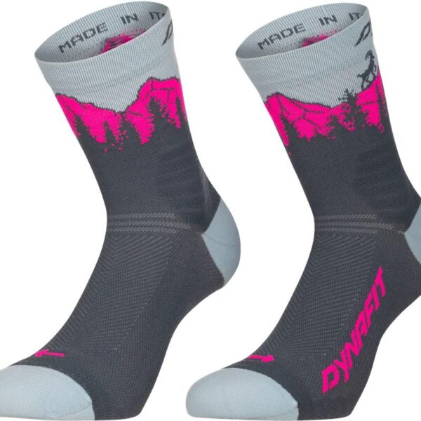 Dynafit Traverse Mid løpesokker blå/rosa